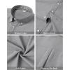 imageJVER Boys Long Sleeve Oxford Dress Shirts Solid Casual Button Down Collar Shirt Kids Formal Uniform TopsGrey