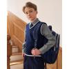 imageJVER Boys Long Sleeve Oxford Dress Shirts Solid Casual Button Down Collar Shirt Kids Formal Uniform TopsGrey