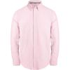 imageJVER Boys Long Sleeve Oxford Dress Shirts Solid Casual Button Down Collar Shirt Kids Formal Uniform TopsLight Pink