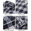 imageJVER Mens Button Down Shirts Casual Long Sleeve Dress Shirt Cotton Collared Work Plaid Tops with PocketBlack