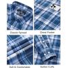 imageJVER Mens Button Down Shirts Casual Long Sleeve Dress Shirt Cotton Collared Work Plaid Tops with PocketDark Blue