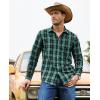 imageJVER Mens Button Down Shirts Casual Long Sleeve Dress Shirt Cotton Collared Work Plaid Tops with PocketDark Green