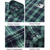 imageJVER Mens Button Down Shirts Casual Long Sleeve Dress Shirt Cotton Collared Work Plaid Tops with PocketDark Green