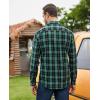 imageJVER Mens Button Down Shirts Casual Long Sleeve Dress Shirt Cotton Collared Work Plaid Tops with PocketDark Green