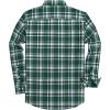 imageJVER Mens Button Down Shirts Casual Long Sleeve Dress Shirt Cotton Collared Work Plaid Tops with PocketGreen