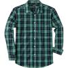 imageJVER Mens Button Down Shirts Casual Long Sleeve Dress Shirt Cotton Collared Work Plaid Tops with PocketDark Green