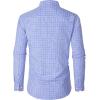 imageJVER Mens Button Down Shirts Long Sleeve Dress Shirt Business Casual Cotton Collared Plaid Tops with PocketBlue Gingham