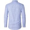 imageJVER Mens Button Down Shirts Long Sleeve Dress Shirt Business Casual Cotton Collared Plaid Tops with PocketBlue Yellow Gingham