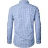 imageJVER Mens Button Down Shirts Long Sleeve Dress Shirt Business Casual Cotton Collared Plaid Tops with PocketLight Blue