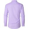 imageJVER Mens Button Down Shirts Long Sleeve Dress Shirt Business Casual Cotton Collared Plaid Tops with PocketPurple Gingham