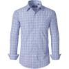 imageJVER Mens Button Down Shirts Long Sleeve Dress Shirt Business Casual Cotton Collared Plaid Tops with PocketGrey