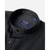 imageJVER Mens Banded Collar Dress Shirt Mandarin Long Sleeve Button Down Shirts Stretch Collarless Tops with PocketBlack