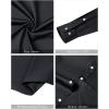 imageJVER Mens Banded Collar Dress Shirt Mandarin Long Sleeve Button Down Shirts Stretch Collarless Tops with PocketBlack White
