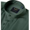 imageJVER Mens Banded Collar Dress Shirt Mandarin Long Sleeve Button Down Shirts Stretch Collarless Tops with PocketDark Green