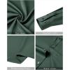 imageJVER Mens Banded Collar Dress Shirt Mandarin Long Sleeve Button Down Shirts Stretch Collarless Tops with PocketDark Green