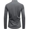 imageJVER Mens Banded Collar Dress Shirt Mandarin Long Sleeve Button Down Shirts Stretch Collarless Tops with PocketDark Grey