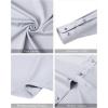 imageJVER Mens Banded Collar Dress Shirt Mandarin Long Sleeve Button Down Shirts Stretch Collarless Tops with PocketLight Grey