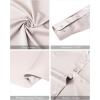 imageJVER Mens Banded Collar Dress Shirt Mandarin Long Sleeve Button Down Shirts Stretch Collarless Tops with PocketLight Khaki