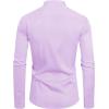 imageJVER Mens Banded Collar Dress Shirt Mandarin Long Sleeve Button Down Shirts Stretch Collarless Tops with PocketLight Purple