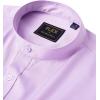 imageJVER Mens Banded Collar Dress Shirt Mandarin Long Sleeve Button Down Shirts Stretch Collarless Tops with PocketLight Purple
