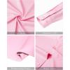 imageJVER Mens Banded Collar Dress Shirt Mandarin Long Sleeve Button Down Shirts Stretch Collarless Tops with PocketPink