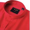 imageJVER Mens Banded Collar Dress Shirt Mandarin Long Sleeve Button Down Shirts Stretch Collarless Tops with PocketRed