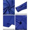 imageJVER Mens Banded Collar Dress Shirt Mandarin Long Sleeve Button Down Shirts Stretch Collarless Tops with PocketRoyal Blue