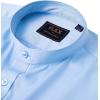 imageJVER Mens Banded Collar Dress Shirt Mandarin Long Sleeve Button Down Shirts Stretch Collarless Tops with PocketSky Blue