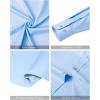 imageJVER Mens Banded Collar Dress Shirt Mandarin Long Sleeve Button Down Shirts Stretch Collarless Tops with PocketSky Blue