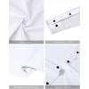 imageJVER Mens Banded Collar Dress Shirt Mandarin Long Sleeve Button Down Shirts Stretch Collarless Tops with PocketWhite Black