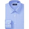 imageJVER Mens Button Down Shirts Long Sleeve Dress Shirt Business Casual Cotton Collared Plaid Tops with PocketA Light Blue Gingham