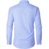 imageJVER Mens Button Down Shirts Long Sleeve Dress Shirt Business Casual Cotton Collared Plaid Tops with PocketA Light Blue Gingham