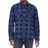 imageMens Plaid Flannel Shirt Long Sleeve Casual Button Down Shirts Regular Fit Cotton Office Work Tops with PocketsBlue Black