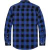 imageMens Plaid Flannel Shirt Long Sleeve Casual Button Down Shirts Regular Fit Cotton Office Work Tops with PocketsBlue Black