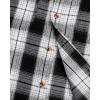 imageMens Plaid Flannel Shirt Long Sleeve Casual Button Down Shirts Regular Fit Cotton Office Work Tops with PocketsOff White Black