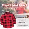imageMens Plaid Flannel Shirt Long Sleeve Casual Button Down Shirts Regular Fit Cotton Office Work Tops with PocketsRed Black