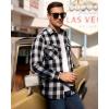 imageMens Plaid Flannel Shirt Long Sleeve Casual Button Down Shirts Regular Fit Cotton Office Work Tops with PocketsWhite Black