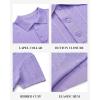 imageJVER Polo Shirts for Men Short Sleeve Ribbed Textured Knit Shirt Stretch Casual Golf TopsLavender Purple