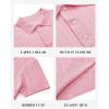 imageJVER Polo Shirts for Men Short Sleeve Ribbed Textured Knit Shirt Stretch Casual Golf TopsPink