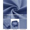 imageJVER Blue Dress Shirt Men Long Sleeve Stretch Oxford Shirts Solid Casual Button Down Shirts with Pocket L