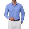 imageJVER Oxford Shirts for Men Stretch Button Down Shirts Solid Casual Long Sleeve Dress Shirts with PocketBlue