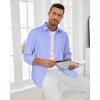 imageJVER Oxford Shirts for Men Stretch Button Down Shirts Solid Casual Long Sleeve Dress Shirts with PocketBlue Purple
