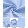 imageJVER Oxford Shirts for Men Stretch Button Down Shirts Solid Casual Long Sleeve Dress Shirts with PocketLight Blue