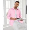 imageJVER Oxford Shirts for Men Stretch Button Down Shirts Solid Casual Long Sleeve Dress Shirts with PocketPink