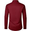 imageJVER Mens Dress Shirts Long Sleeve Solid Formal Shirt Stretch Business Casual Wedding Button Down ShirtsBurgundy