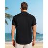 image:imageJVER Mens Button Down Short Sleeve Shirts Summer Beach Vacation Untucked Casual Tops Wrinkle Resistant Linen ShirtBlack