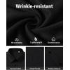 image:imageJVER Mens Button Down Short Sleeve Shirts Summer Beach Vacation Untucked Casual Tops Wrinkle Resistant Linen ShirtBlack