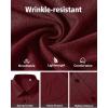 image:imageJVER Mens Button Down Short Sleeve Shirts Summer Beach Vacation Untucked Casual Tops Wrinkle Resistant Linen ShirtBurgundy