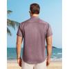 image:imageJVER Mens Button Down Short Sleeve Shirts Summer Beach Vacation Untucked Casual Tops Wrinkle Resistant Linen ShirtDark Red