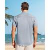 image:imageJVER Mens Button Down Short Sleeve Shirts Summer Beach Vacation Untucked Casual Tops Wrinkle Resistant Linen ShirtDusty Blue